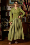 Green dress with split design