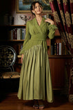 Green dress with split design