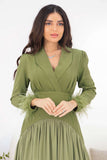 Green dress with split design