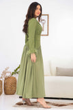 Green dress with split design