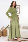 Green dress with split design