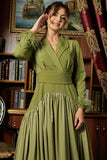 Green dress with split design