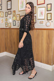 Hairan sleeve lace dress, black 