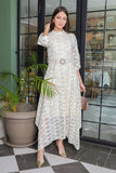 White hairy sleeve lace dress 