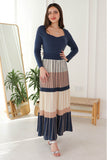 Long dress with heart collar, blue 