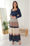 Long dress with heart collar, blue 