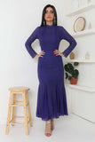 Elegant solid purple dress 