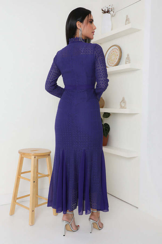 Elegant solid purple dress 