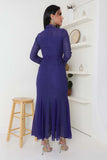 Elegant solid purple dress 