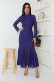 Elegant solid purple dress 