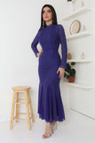 Elegant solid purple dress 