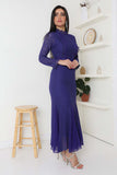 Elegant solid purple dress 