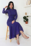 Elegant solid purple dress 