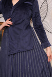 Two-piece midi dress, navy blue 