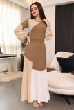 Long pleated dress with long sleeves 