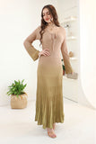 Long wavy dress with tie neckline 