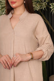 Beige buttoned blouse and pants set