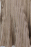 Midi dress with pleated waist, khaki color 
