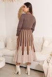 Brown striped blouse and skirt set