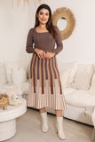 Brown striped blouse and skirt set