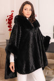 Black winter fur jacket with buttons