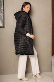 Double-face winter jacket with zippers, black 
