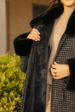 Black woolen winter jacket with pockets 