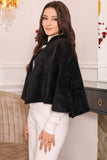 Elegant winter shawl with black brooch 