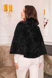 Elegant winter shawl with black brooch 