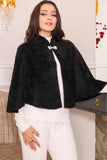 Elegant winter shawl with black brooch 