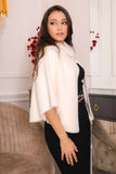Elegant white winter shawl with brooch 