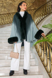 Green feather trim sweater jacket 