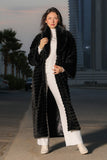 Long black fur winter jacket 