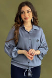 Fashionable blouse with zip hem