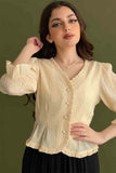 Blouse with buttons and sleeves