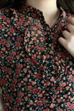 Floral blouse with tie waist