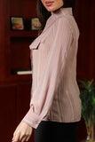 Beige striped chiffon shirt 