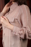 Beige striped chiffon shirt 