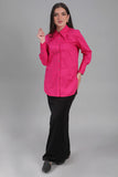 Solid color button-down shirt in fuchsia 