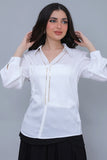 White satin look shirt 