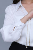 White satin look shirt 