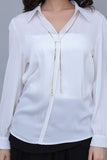 White satin look shirt 