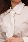 White velvet short polo shirt