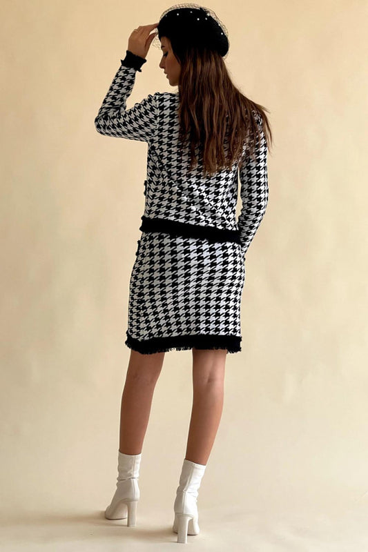 Sweatshirt and woven skirt set