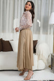 Beige satin cloche skirt 