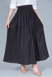 Black crepe cloche skirt with elastic waist