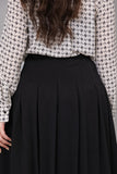 Wide midi skirt with pleats, black 