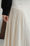 Midi skirt with pleated sides, beige colour