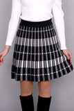 Pleated mini skirt with rectangle prints