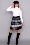 Pleated mini skirt with rectangle prints